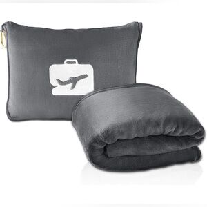Luxury Travel Blanket and Pillow Set - Dark Gray. There are 2 of the exact item.